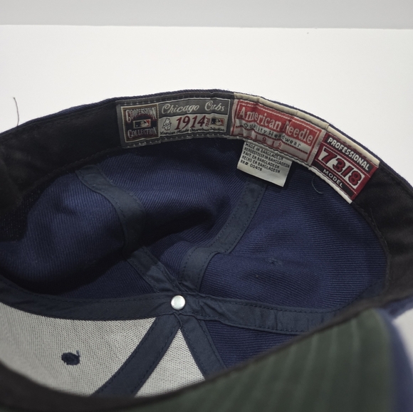 Chicqgo Cubs 1914 American Needle Dark Blue Cap with Bear Emblem 7 3/8 - Picture 4 of 5